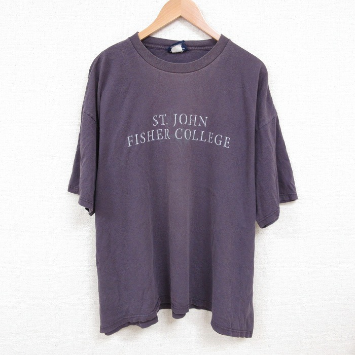 ジャンスポーツ 90s 半袖Tシャツ フィッシャーカレッジ パープル XL | 古着
