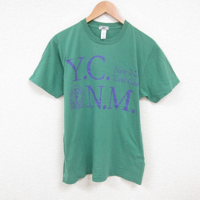 L★古着 半袖 ビンテージ Tシャツ メンズ 00年代 00s ヨットクラブ コットン クルーネック 緑 グリーン 25jul16 中古