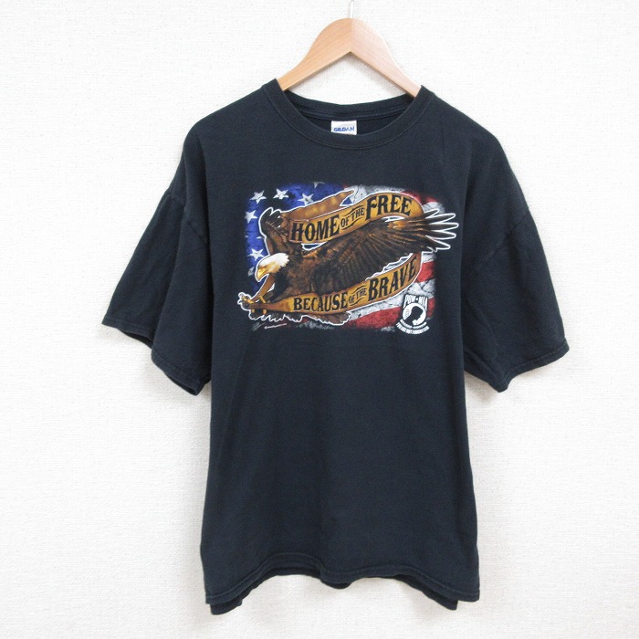 XL★古着 チャンピオン champion 半袖 ビンテージ Tシャツ メンズ 00年代 00s 鳥 大きいサイズ コットン クルーネック 黒 ブラック 25jul16 中古
