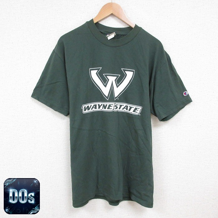 【50%OFF】チャンピオン 00s 半袖Tシャツ WAYNE グリーン L | 古着