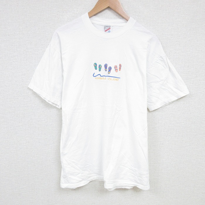 ジャージーズ 90s 半袖Tシャツ サンダル刺繍 ホワイト L | 古着