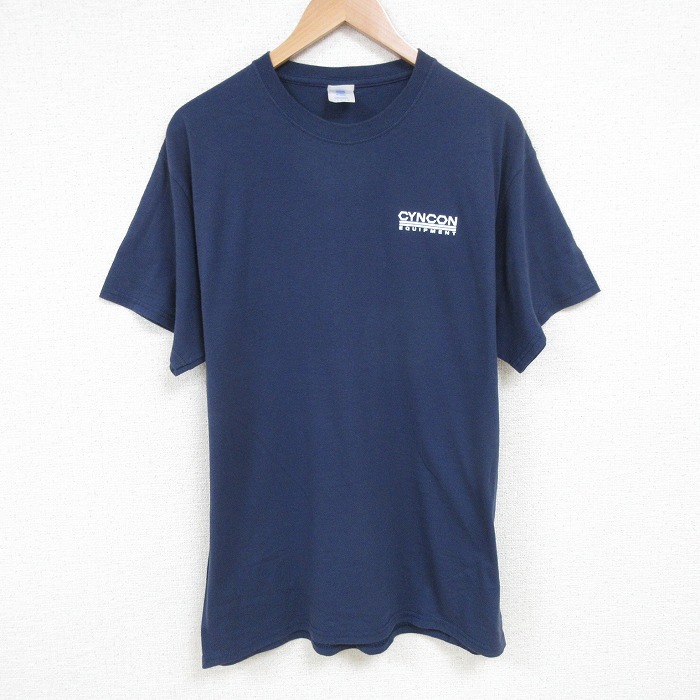 L★古着 半袖 ビンテージ Tシャツ メンズ 00年代 00s CYNCON クルーネック 紺 ネイビー 25jul16 中古