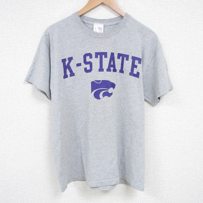 L★古着 半袖 ビンテージ Tシャツ メンズ 00年代 00s K クルーネック グレー 霜降り 25jul16 中古