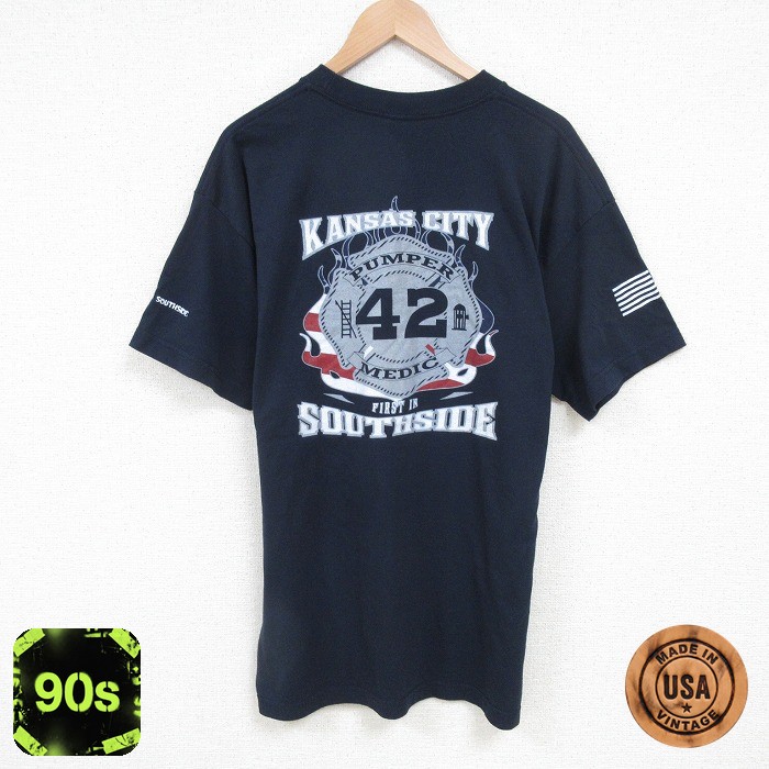 【50%OFF】90s 半袖Tシャツ カンザスシティ ネイビー XL | 古着