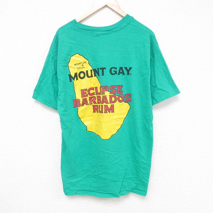 【50%OFF】XL★古着 ヘインズ Hanes 半袖 ビンテージ Tシャツ メンズ 00年代 00s マウントゲイ コットン クルーネック 緑 グリーン 25jul16 中古