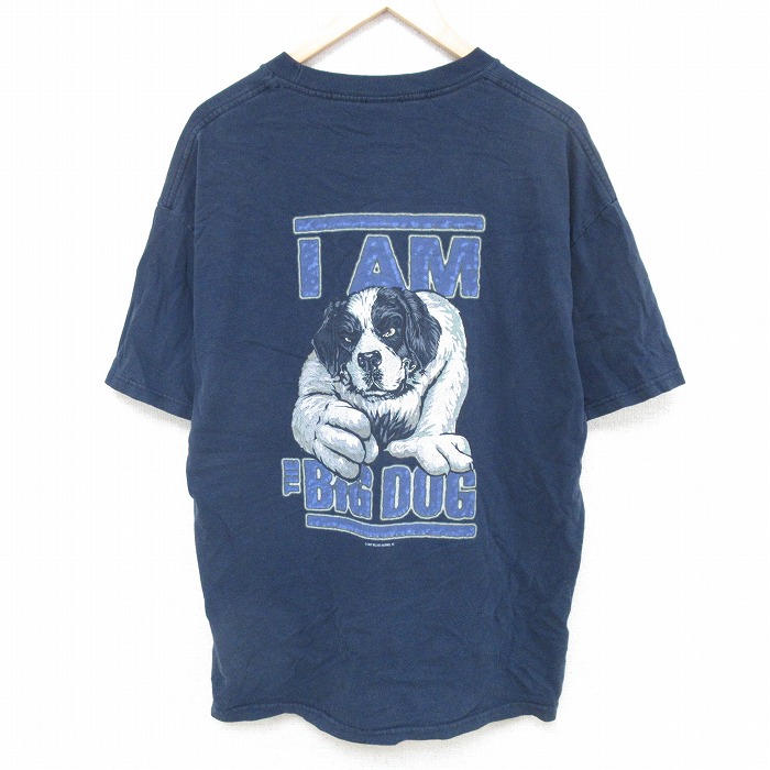 XL★古着 半袖 ビンテージ Tシャツ メンズ 00年代 00s ビッグドッグス コットン クルーネック 紺 ネイビー 25jul16 中古