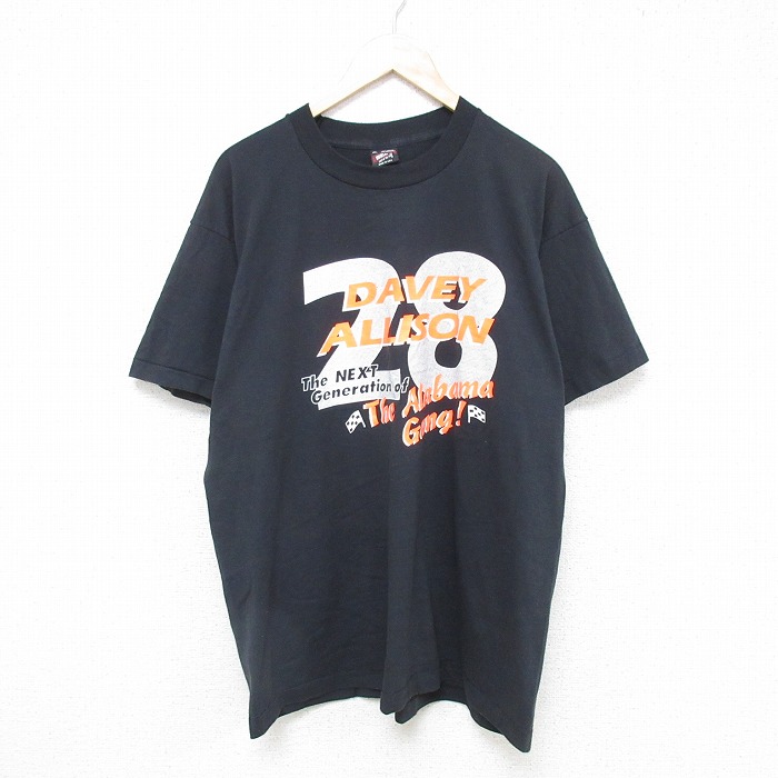 【50%OFF】XL★古着 フルーツオブザルーム 半袖 ビンテージ Tシャツ メンズ 90年代 90s DAVEY クルーネック USA製 黒 ブラック 25jul16 中古
