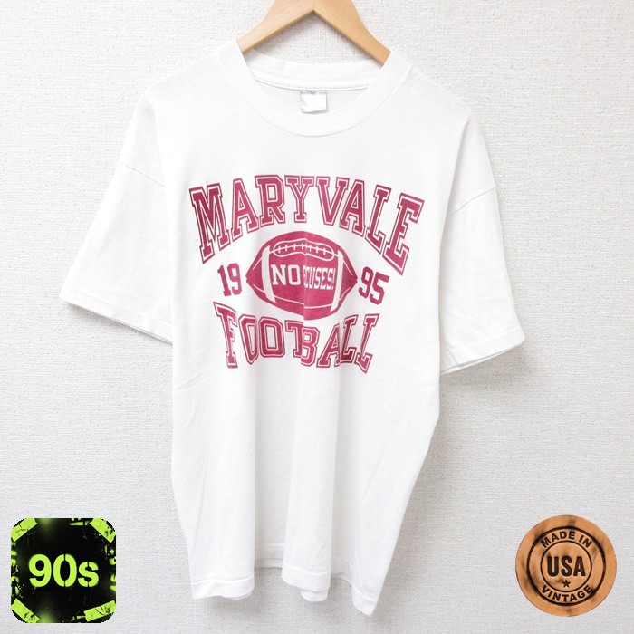 【50%OFF】フルーツオブザルーム 90s 半袖Tシャツ フットボール ホワイト XL | 古着