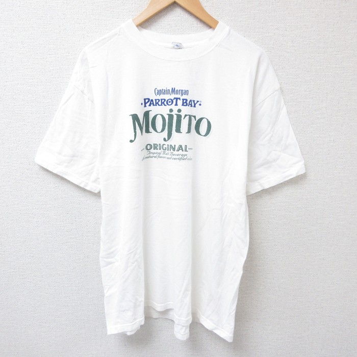 XL★古着 半袖 ビンテージ Tシャツ メンズ 00年代 00s Mojito コットン クルーネック 白 ホワイト 25jul16 中古