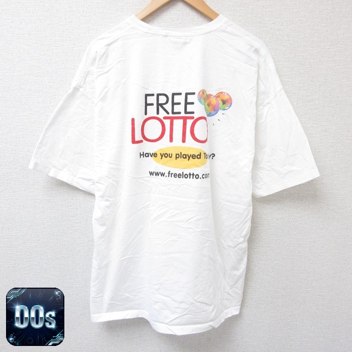 【50%OFF】XL★古着 ジャージーズ 半袖 ビンテージ Tシャツ メンズ 00年代 00s LOTTO 大きいサイズ コットン クルーネック 白 ホワイト 25jul16 中古