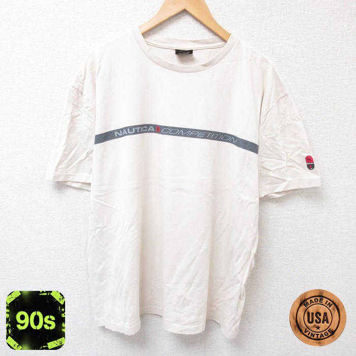 【50%OFF】ノーティカ 90s 半袖Tシャツ コンペティション カーキ XL | 古着