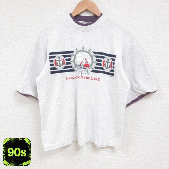 90s 半袖Tシャツ ヨット グレー M | 古着