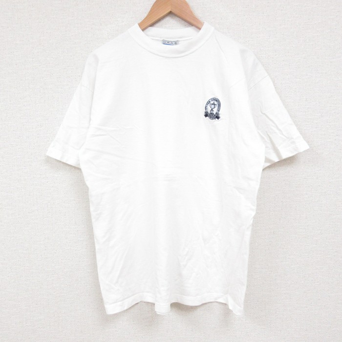 L★古着 半袖 ビンテージ Tシャツ メンズ 90年代 90s RIVIERA コットン クルーネック USA製 白 ホワイト 25jul19 中古