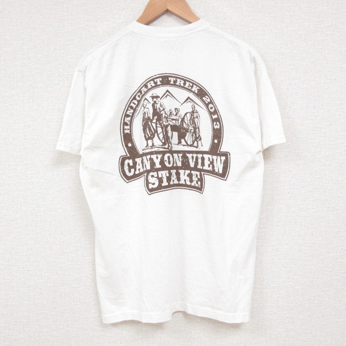 M★古着 半袖 ビンテージ Tシャツ メンズ 00年代 00s キャニオン クルーネック 白 ホワイト 25jul19 中古