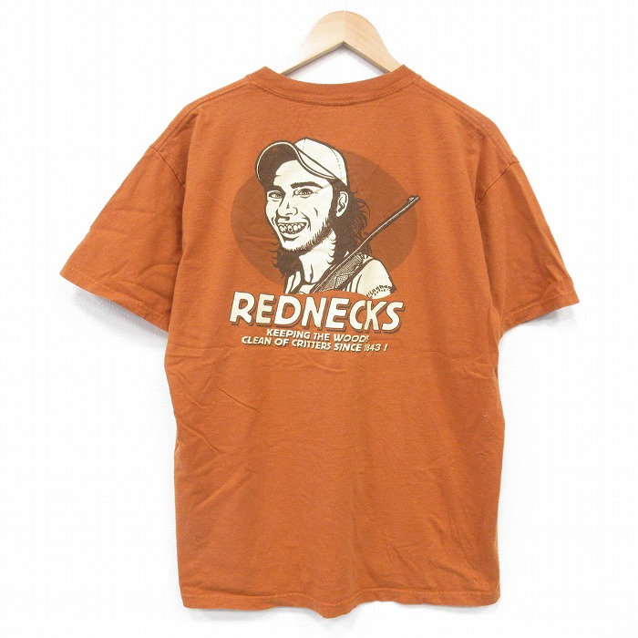 【20%OFF】L★古着 半袖 ビンテージ Tシャツ メンズ 00年代 00s ハンター コットン クルーネック 茶 ブラウン 25jul23 中古