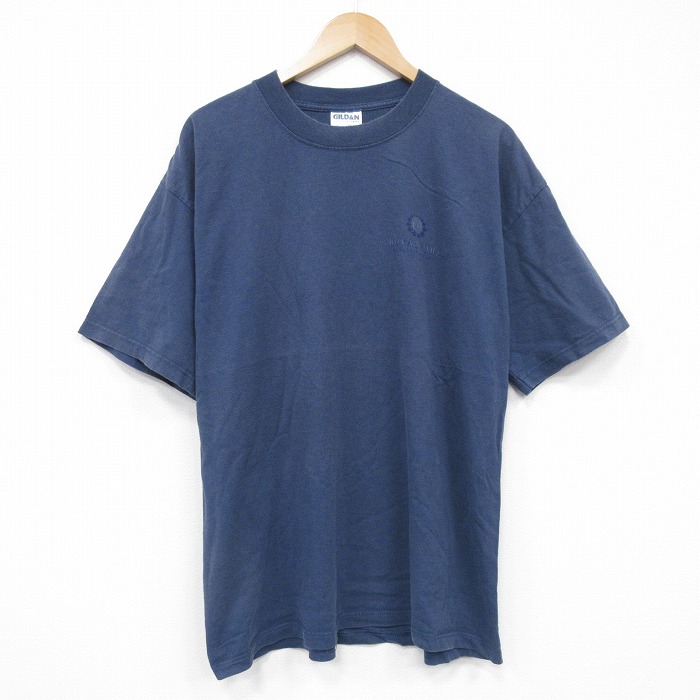 XL★古着 半袖 ビンテージ Tシャツ メンズ 00年代 00s ロイヤル コットン クルーネック 紺 ネイビー 25jul23 中古