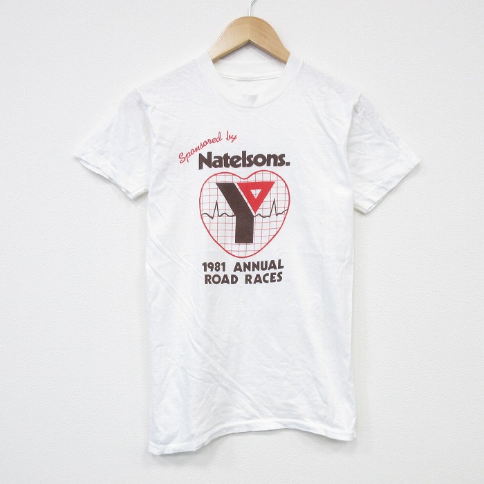 S★古着 半袖 ビンテージ Tシャツ メンズ 80年代 80s ロードレース クルーネック 白 ホワイト 25aug25 中古