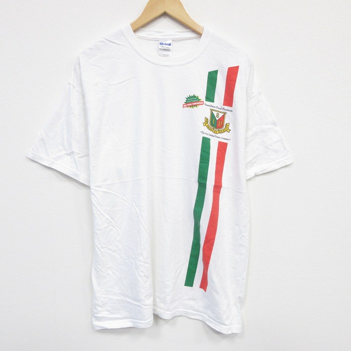 XL★古着 半袖 ビンテージ Tシャツ メンズ 00年代 00s イタリア コットン クルーネック 白 ホワイト 25aug07 中古