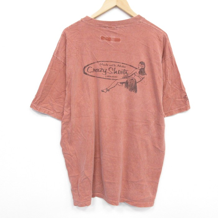 クレイジーシャツ 90s 半袖Tシャツ フラガール ブラウン XL | 古着