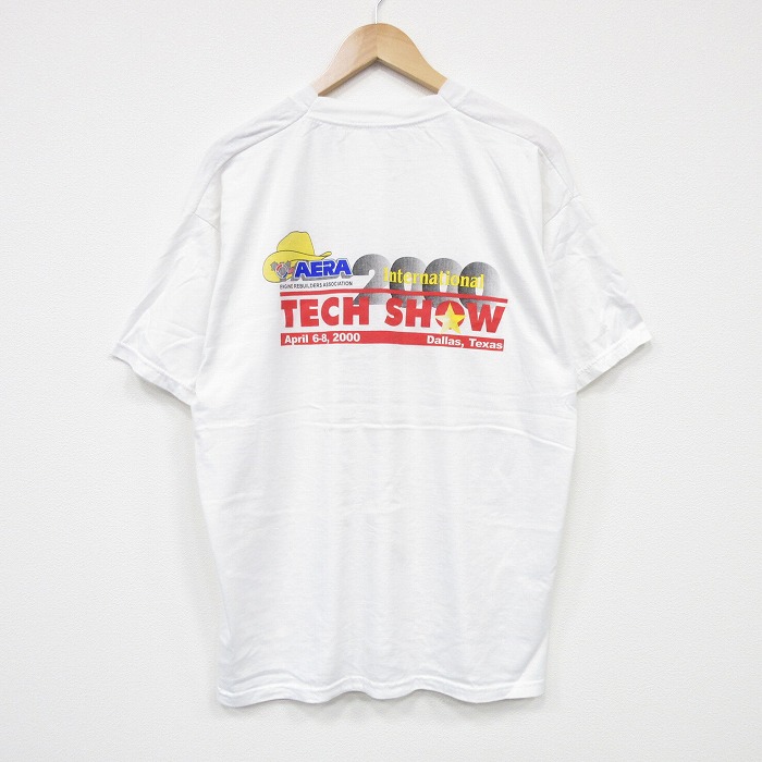 XL★古着 半袖 ビンテージ Tシャツ メンズ 00年代 00s TECH クルーネック 白 ホワイト 25aug07 中古