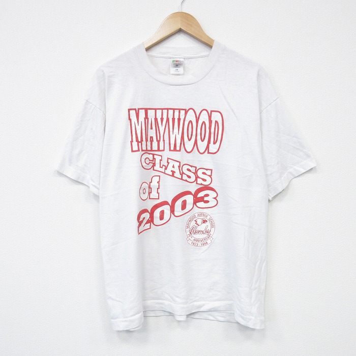 XL★古着 フルーツオブザルーム 半袖 ビンテージ Tシャツ メンズ 00年代 00s MAYWOOD クルーネック 白 ホワイト 25aug07 中古