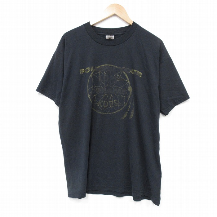 XL★古着 フルーツオブザルーム 半袖 ビンテージ Tシャツ メンズ 00年代 00s FOLLOW クルーネック 黒 ブラック 25aug07 中古