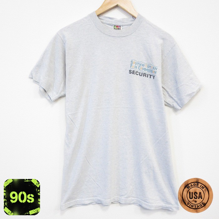 【50%OFF】フルーツオブザルーム 90s 半袖Tシャツ セキュリティ グレー M | 古着