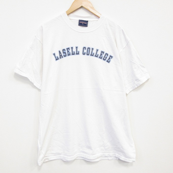 XL★古着 ジャンスポーツ 半袖 ビンテージ Tシャツ メンズ 00年代 00s カレッジ クルーネック 白 ホワイト 25aug07 中古