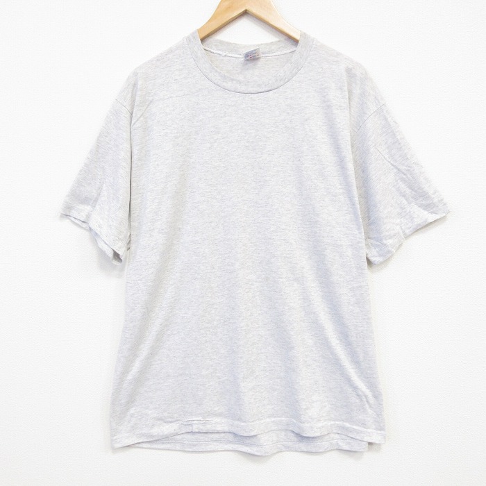 XL★古着 ジャージーズ 半袖 ビンテージ Tシャツ メンズ 90年代 90s 無地 クルーネック USA製 薄グレー 霜降り 25aug07 中古