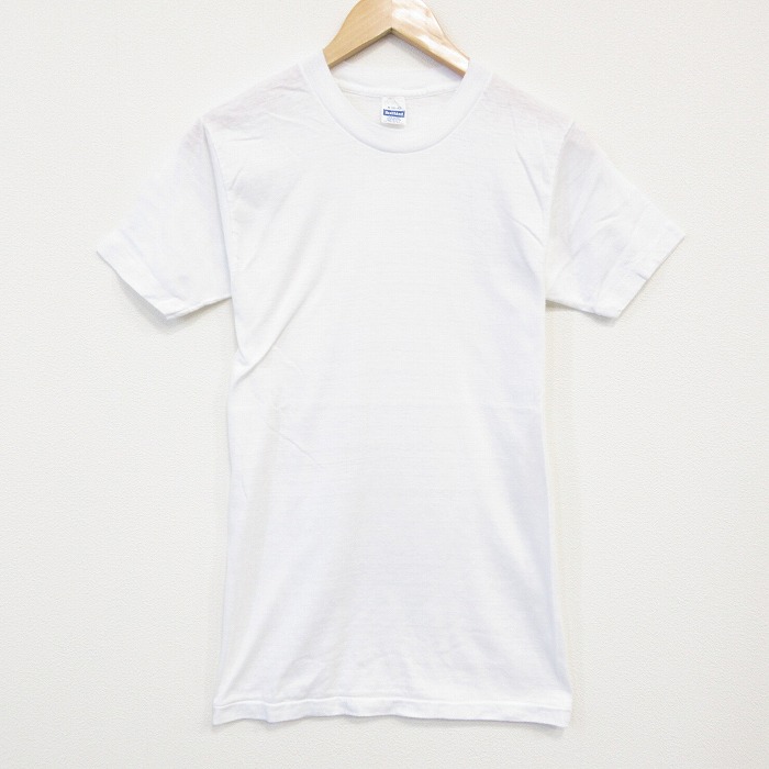 【50%OFF】S★古着 ヘルスニット 半袖 ビンテージ Tシャツ メンズ 80年代 80s 無地 クルーネック USA製 白 ホワイト 25aug07 中古