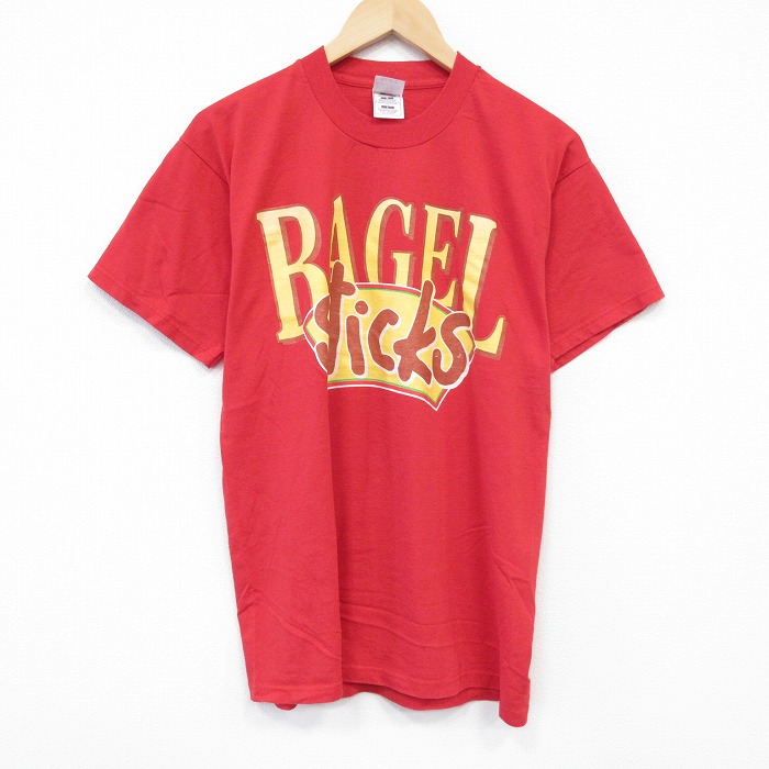 L★古着 フルーツオブザルーム 半袖 ビンテージ Tシャツ メンズ 00年代 00s ベーグル ダスキンドーナツ クルーネック 赤 レッド 25aug08 中古