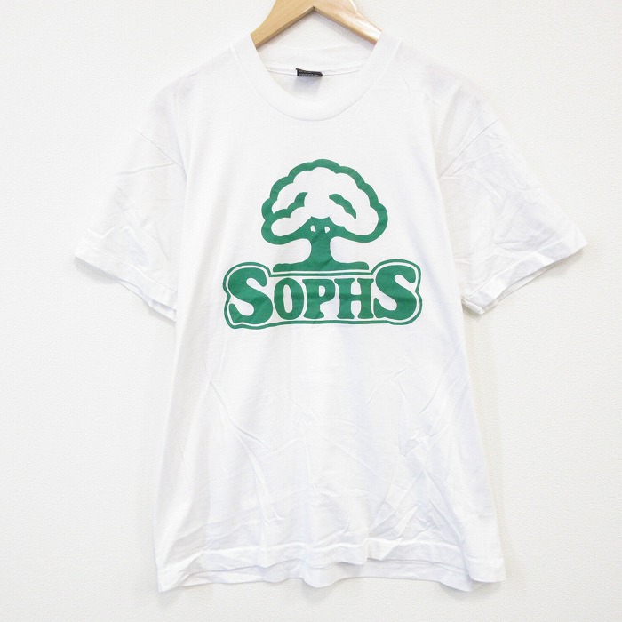 【50%OFF】XL★古着 スクリーンスターズ 半袖 ビンテージ Tシャツ メンズ 80年代 80s 木 クルーネック USA製 白 ホワイト 【spe】 25aug08 中古