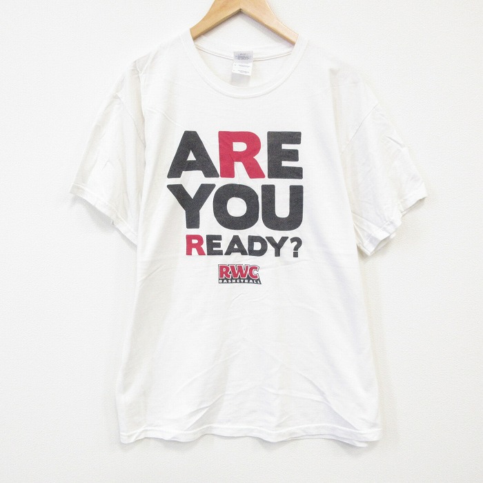 【20%OFF】L★古着 半袖 ビンテージ Tシャツ メンズ 00年代 00s ARE コットン クルーネック 白 ホワイト 25aug08 中古