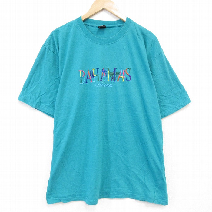 【50%OFF】00s 半袖Tシャツ バハマ刺繍 ブルー XL | 古着