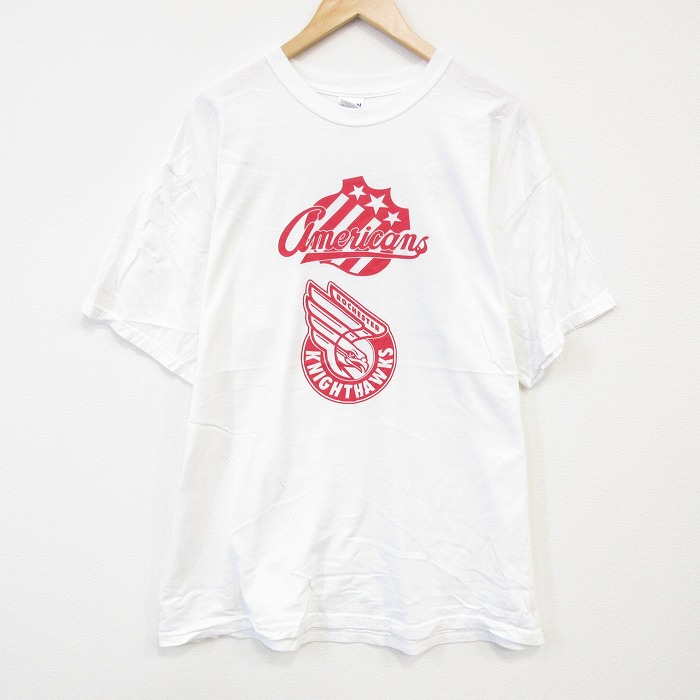 XL★古着 半袖 ビンテージ Tシャツ メンズ 00年代 00s ナイトホークス 大きいサイズ コットン クルーネック 白 ホワイト 25aug08 中古