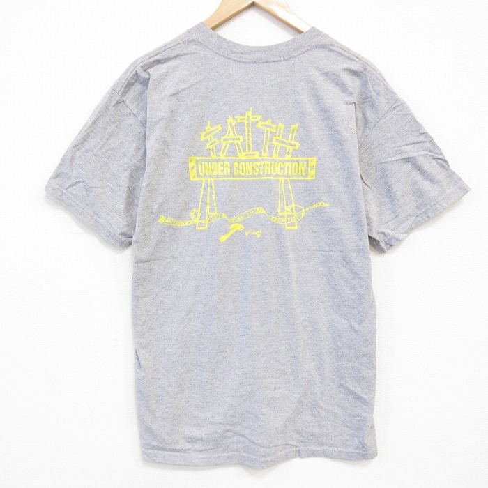 L★古着 半袖 ビンテージ Tシャツ メンズ 90年代 90s FAITH クルーネック グレー 霜降り 25aug08 中古