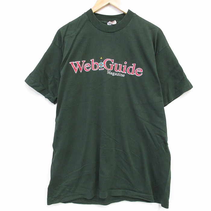 【50%OFF】フルーツオブザルーム 00s 半袖Tシャツ ウェブガイドマガジン グリーン XL | 古着