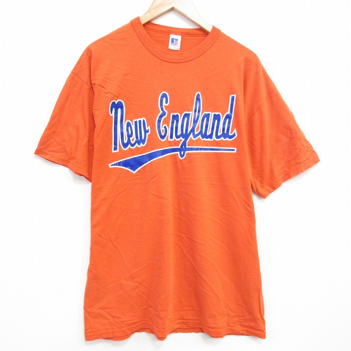 ラッセル 00s 半袖Tシャツ ニューイングランド オレンジ XL | 古着