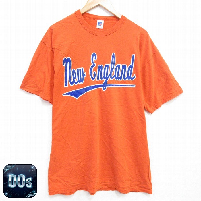 ラッセル 00s 半袖Tシャツ ニューイングランド オレンジ XL | 古着