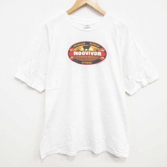 00s 半袖Tシャツ MOOVIVOR ホワイト XL | 古着