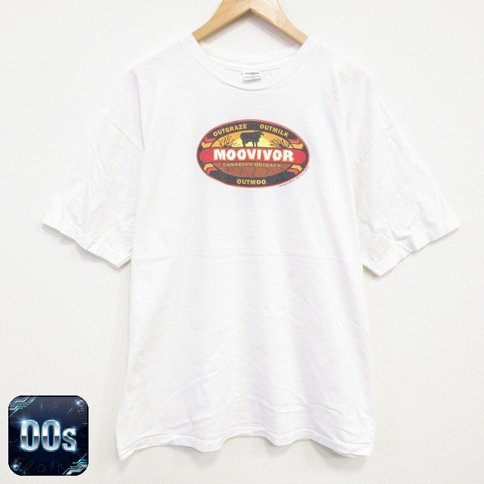 00s 半袖Tシャツ MOOVIVOR ホワイト XL | 古着