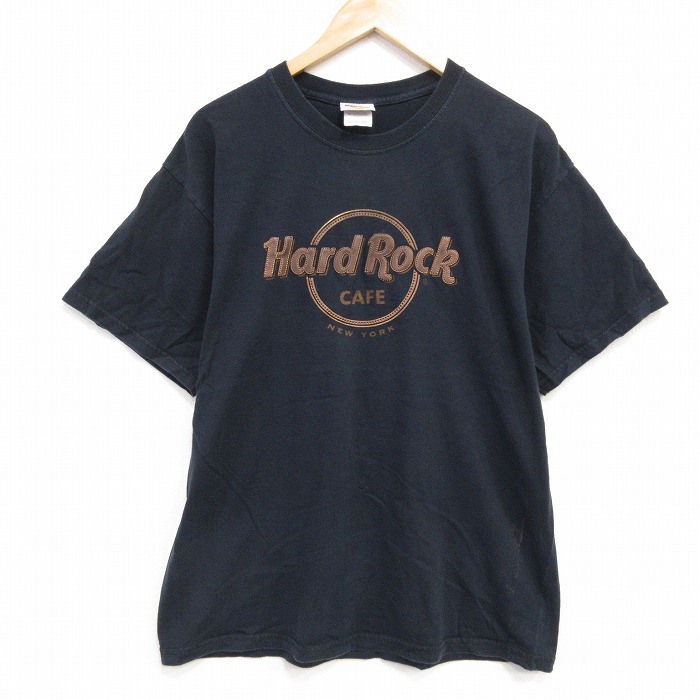 L★古着 半袖 ビンテージ Tシャツ メンズ 00年代 00s ハードロックカフェ コットン クルーネック 黒 ブラック 25aug08 中古