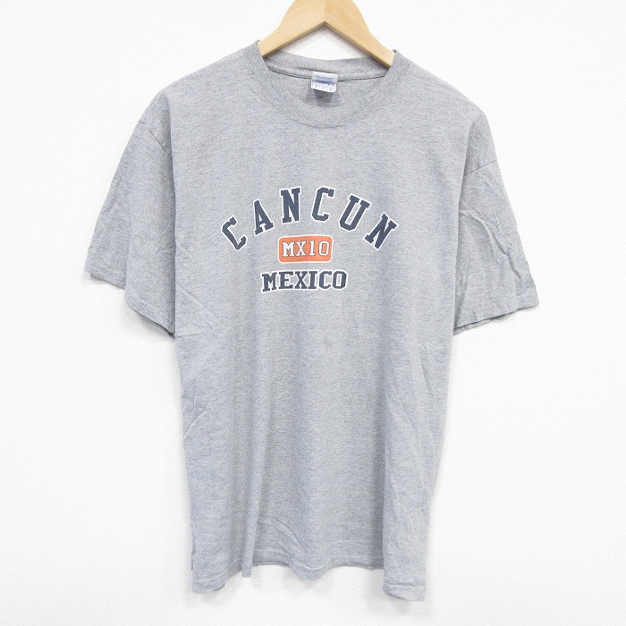 L★古着 半袖 ビンテージ Tシャツ メンズ 00年代 00s メキシコ クルーネック グレー 霜降り 25aug08 中古