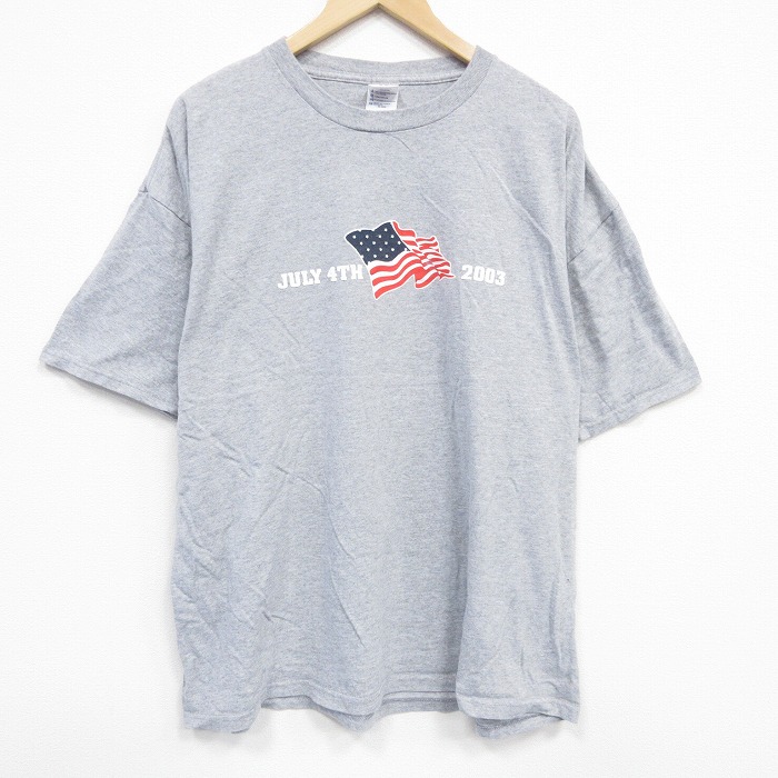 00s 半袖Tシャツ 星条旗 グレー XL | 古着