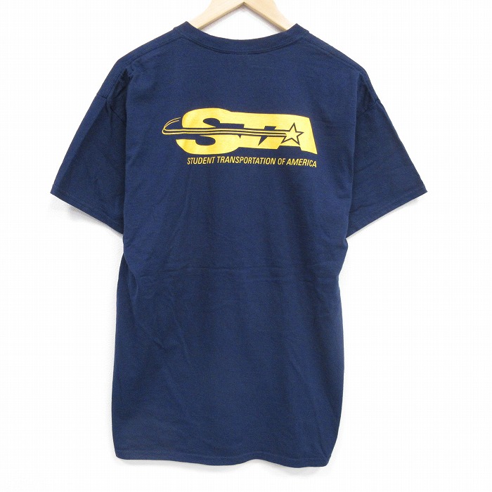 L★古着 半袖 ビンテージ Tシャツ メンズ 00年代 00s STA コットン クルーネック 紺 ネイビー 25aug09 中古