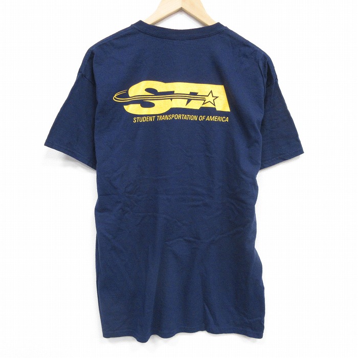 L★古着 半袖 ビンテージ Tシャツ メンズ 00年代 00s STA コットン クルーネック 紺 ネイビー 25aug09 中古