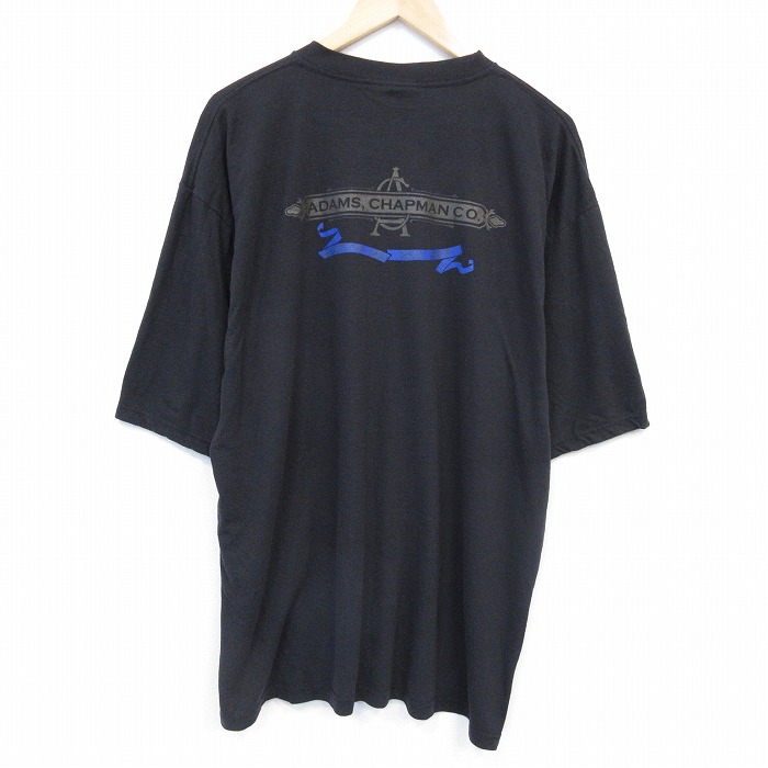 XL★古着 半袖 ビンテージ Tシャツ メンズ 00年代 00s ADAMS 大きいサイズ クルーネック USA製 黒 ブラック 25aug09 中古