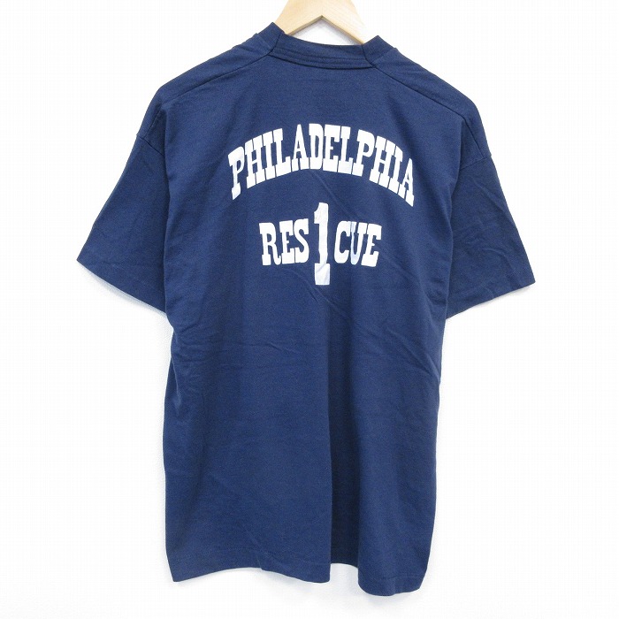 フルーツオブザルーム 90s 半袖Tシャツ フィラデルフィア ネイビー XL | 古着