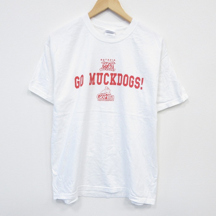 L★古着 半袖 ビンテージ Tシャツ メンズ 00年代 00s ゴリラ コットン クルーネック 白 ホワイト 25aug09 中古