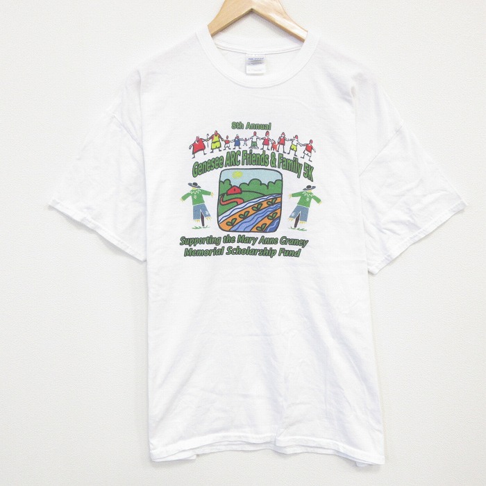 XL★古着 半袖 ビンテージ Tシャツ メンズ 00年代 00s カカシ 企業広告 コットン クルーネック 白 ホワイト 25aug09 中古